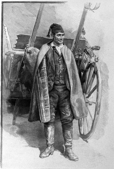 Een boer uit de omgeving van de stad Carini in Sicilië. Gravure uit de 19e eeuw door Unknown artist