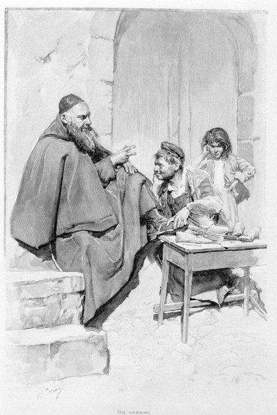 Een schoenmaker in Sicilië in 1870 door Unknown artist