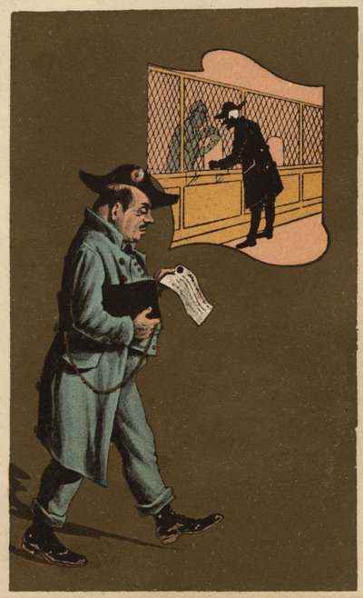Een belastinginspecteur, anonieme chromolithografie, eind 19e eeuw. door Unknown artist