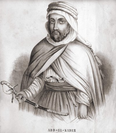 Abd el Kader (1807 - 1883), Arabische emir van Algerije door Unknown artist