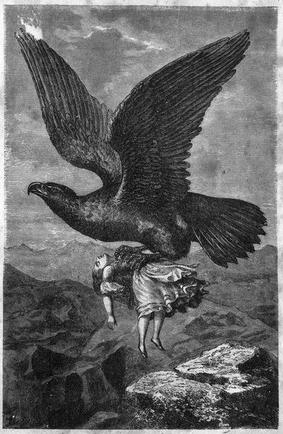Ontvoering van een kind door een koninklijke adelaar door Unknown artist