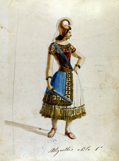 Abigaille kostuum in de opera van Giuseppe Verdi (1813 - 1901), 