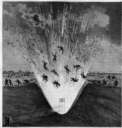 Onopzettelijke explosie van een oorlogsmijn, Arras (Pas de Calais, 62), 6 oktober. door Unknown artist