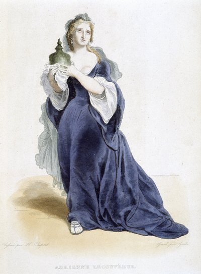 Adrienne Lecouvreur (1692-1730), Franse acteur. In "le plutarque français" 1844 - 1847, door Mennechet. Bibliothèque des arts décoratifs de Paris. door Unknown artist