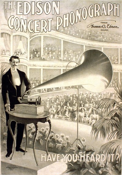 Reclame voor de Edison Grammofoon 