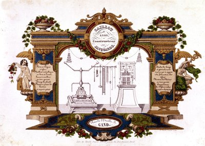 Advertentie van een bouwer van het Jacquard-weefgetouw 