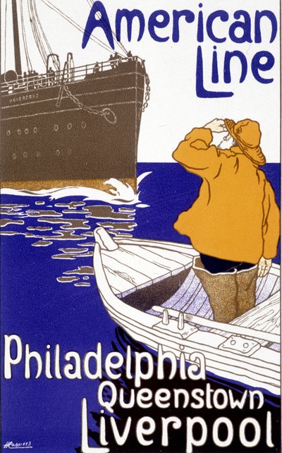 Reclameposter voor de American Line 