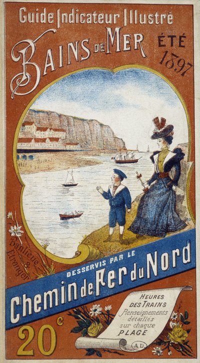 Reclameposter voor de Indicator Guide Illustrated zeebaden bediend door de Noordelijke Spoorweg, zomer 1897 door Unknown artist