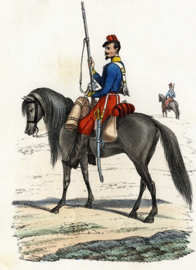Afrikaanse jager te paard, regiment gevormd in 1831 en aanwezig in Algerije in 1832. In 