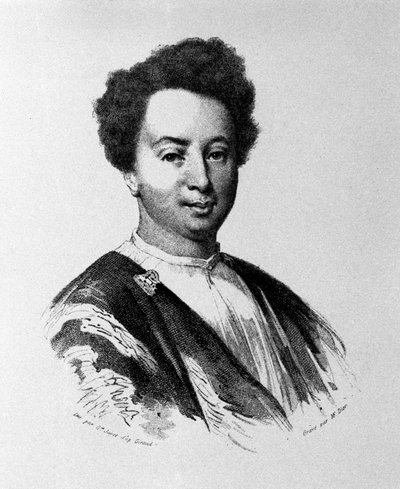 Alexandre Dumas op vijfendertigjarige leeftijd, gravure 19e eeuw door Unknown artist