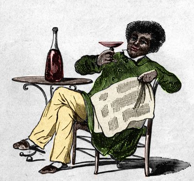 Alexandre Dumas père (1802-1870), Franse schrijver drinkt wijn. door Unknown artist