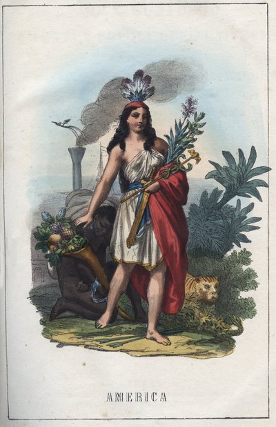 Allegorie van Amerika, frontispice van 