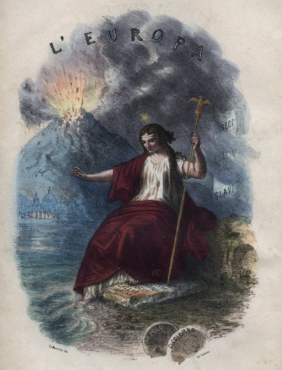 Allegorie van Europa - gravure uit 