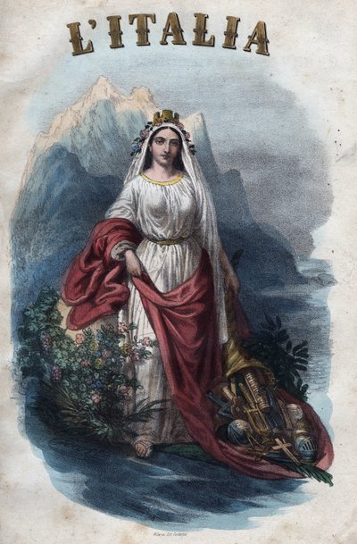 Allegorie van Italië - gravure uit 