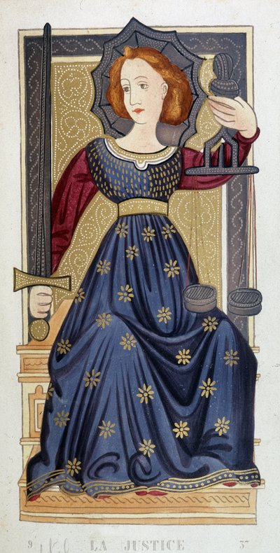 Allegorie van Justitie naar een miniatuur - 19e eeuw door Unknown artist