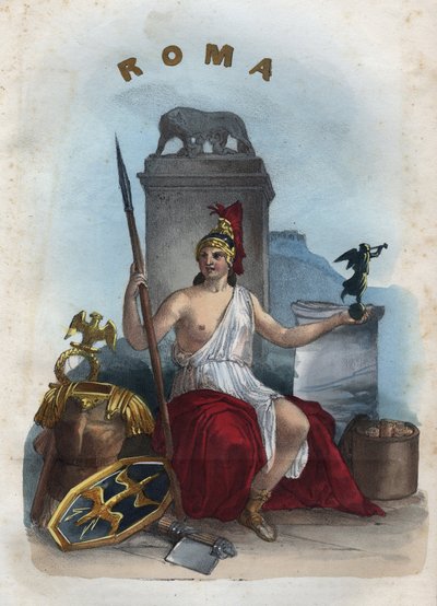 Allegorie van Rome - gravure uit 
