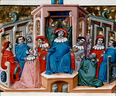 Allegorie van de wet Miniatuur uit de Codex Justinianus door Unknown artist