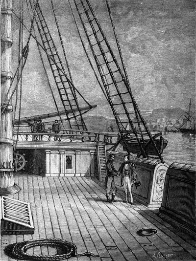 Amerikaanse uitvinder Samuel Finley Breese Morse (1791-1872) aan boord van het schip 