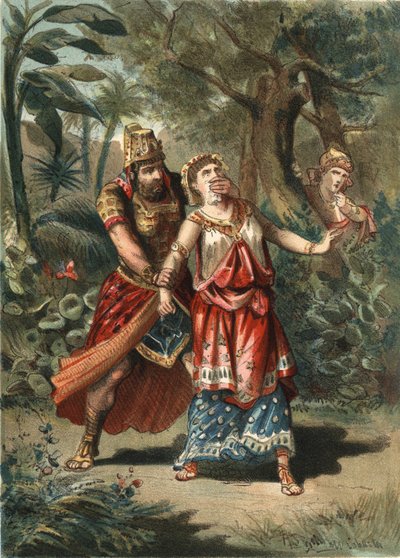 Amestris, vrouw van Xerxes koning van de Perzen, wordt ontvoerd door een dienaar van Artaynte (in 