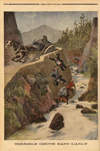 Een ongeluk met een tank op een bank in Savoie door Unknown artist
