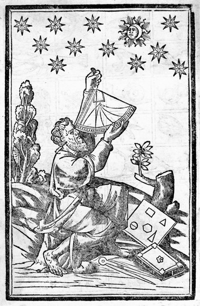 Een astroloog meet hoogte tijdens de maansverduistering door Unknown artist