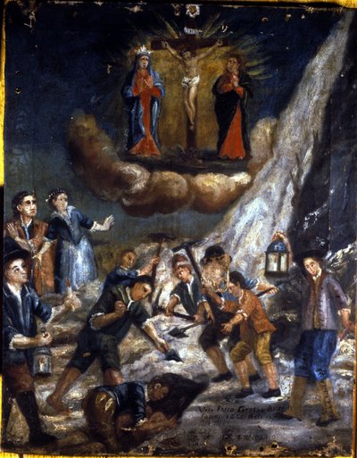 Een lawine in de bergen door Unknown artist