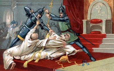 Bombardement van Anagni. Nuttige hulp van Willem van Nogaret, gestuurd door de koning van Frankrijk Filips IV de Schone; op 8 september 1303 stopte hij paus Bonifatius VIII in Anagni (Benedetto Caetani genaamd Bonifatius VIII) door Unknown artist