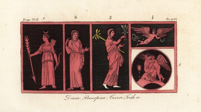 Oude godinnen Diana, Proserpina, Ceres, Iris, Venus en Amor door Unknown artist