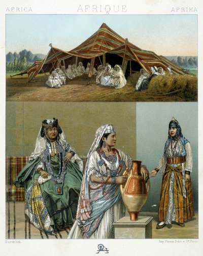 Arabische tent, Algerijnse vrouwelijke kostuums - in 