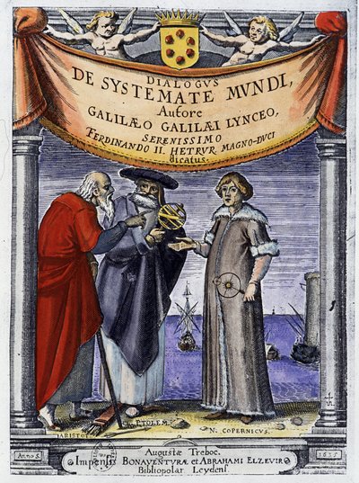 Aristoteles, Ptolemaeus en Nicolaus Copernicus door Unknown artist