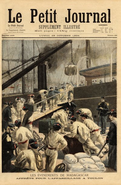 Bewapening in Toulon van de kruisers Dupetit-Thouars en Laperouse door Unknown artist
