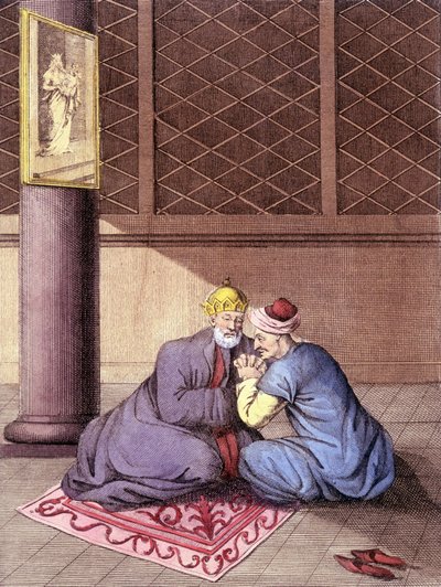 Armeense bisschop die de biechten van een man aanhoort door Unknown artist