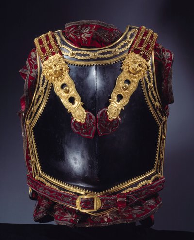 Harnas borst ontworpen voor Keizer Napoleon I (1769-1821) in 1807 voor de Slag bij Tilsit in 1807. Parijs, Museum van het Legioen van Eer door Unknown artist