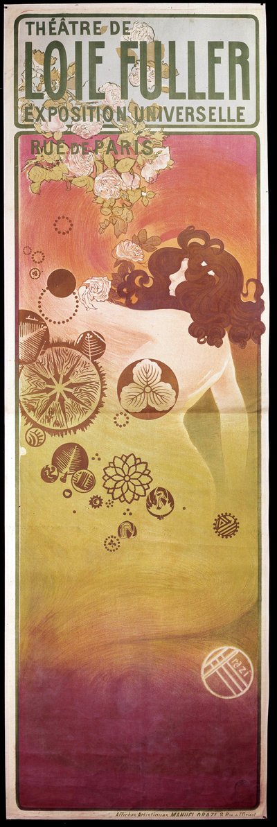 Art Nouveau: poster voor het "Theatre de Loie Fuller" door Unknown artist