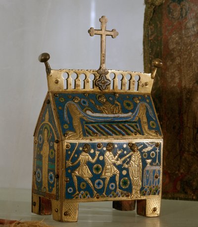 Relikwie in email, goud en koper van Sint Thomas Becket (1118-1170), aartsbisschop van Canterbury door Unknown artist