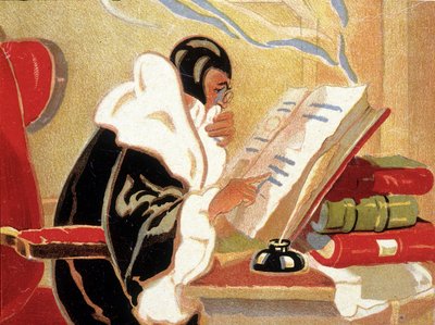 Astroloog: Nostradamus bestudeert een boek door Unknown artist