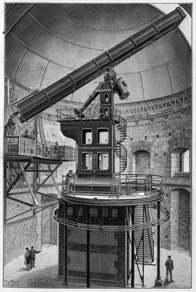 Astronomische brillen van de heer Janssen, lid van het Instituut, directeur van het Observatorium voor Fysieke Astronomie in Meudon. Gravure in 