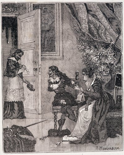 Op het moment dat Marie de Medicis haar zaak bepleitte, kwam de kardinaal binnen (Journee des dupes), een illustratie in 