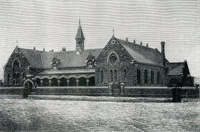 Australië: Een openbare school in Adelaide, ca.1885 (gravure) door Unknown artist