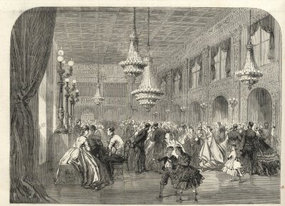 Baden Baden (Baden-Baden), Duitsland - Binnen in de Gesprekskamer - 1867 door Unknown artist