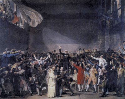 Bailly leest de tekst van de Eed van de Jeu de Paume op 20 juni door Unknown artist