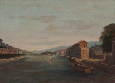 Oevers van de Isère in Grenoble 1864 door Unknown artist