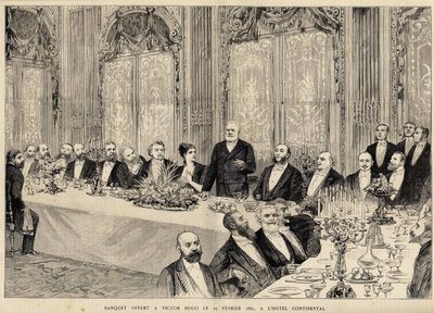 Banket aangeboden aan Victor Hugo op 25 februari door Unknown artist