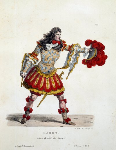 Baron kostuum in de rol van Cinna in 1680 door Unknown artist