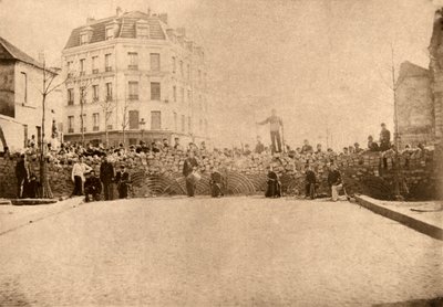 Barricade op de hoogten van Menilmontant, Parijs, maart 1871 door Unknown artist
