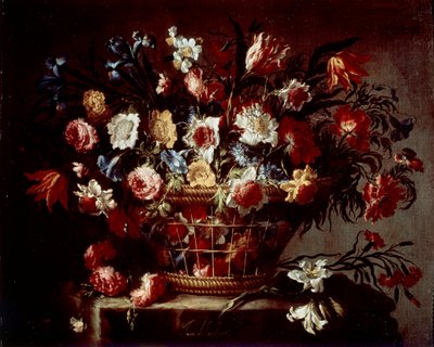Mand met bloemen door Unknown artist