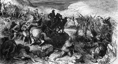 Slag bij Grandson tussen de Bourgondiërs en de Zwitsers Grandson in Zwitserland op 2 maart door Unknown artist