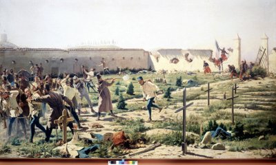 Slag bij Solferino, Lombardije, tussen de Frans-Sardijnse en Oostenrijkse legers op 24 juni 1859. Museo del Risorgimento. Milaan door Unknown artist