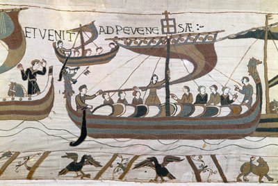 Tapijt van Bayeux of borduurwerk van koningin Mathilde door Unknown artist