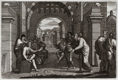 Royaumont Bijbel, Oude Testament: Boaz, naaste verwant van Ruth, vrouw volgens de wet. Illustratie uit 1811. door Unknown artist
